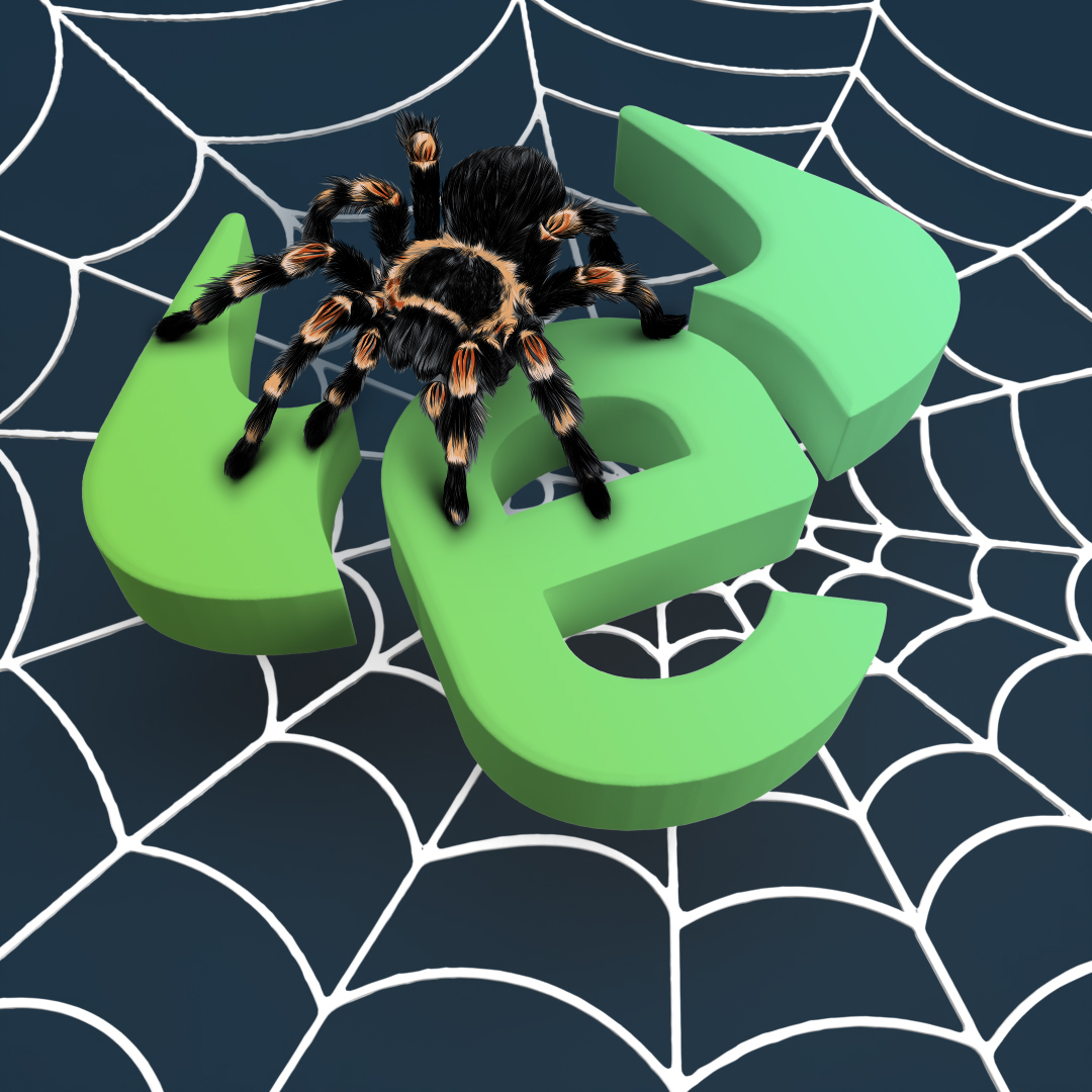 eToro logo in 3D — Halloween spider