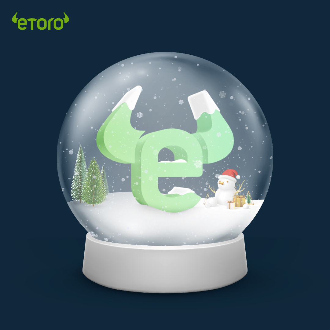 eToro logo in 3D — winter globe