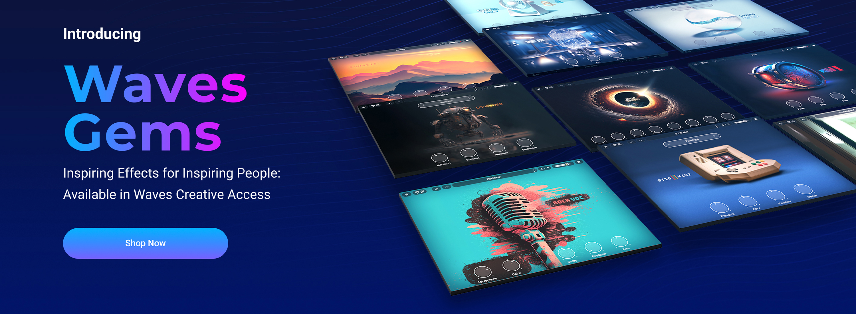 Waves Gems desktop launch banner