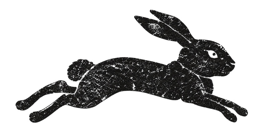 Leaping rabbit illustration