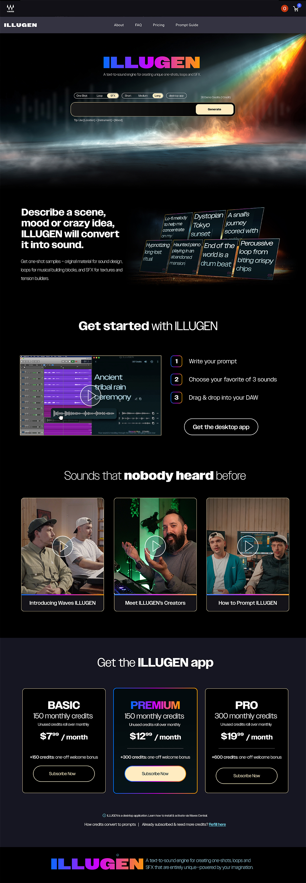 IlluGen main landing page — full tablet page