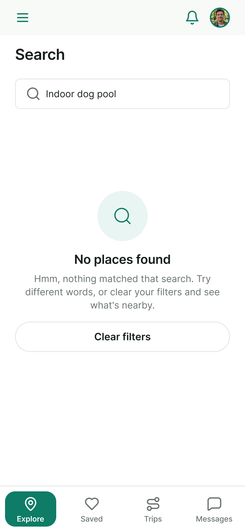No results screen