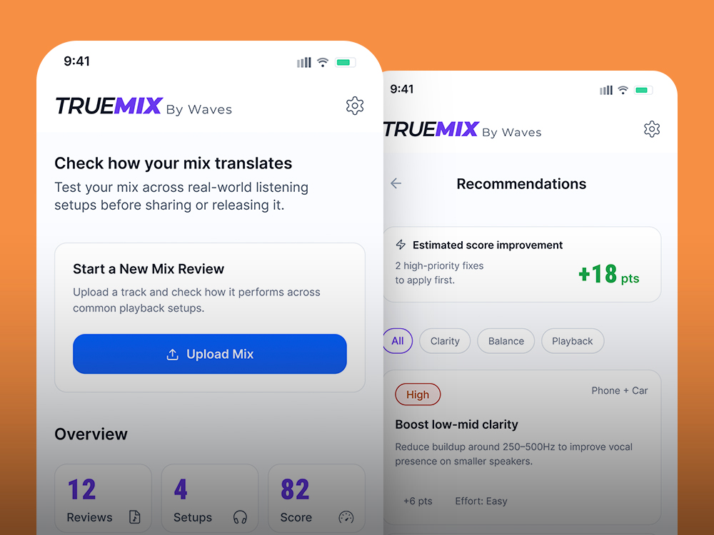 TrueMix app mockup