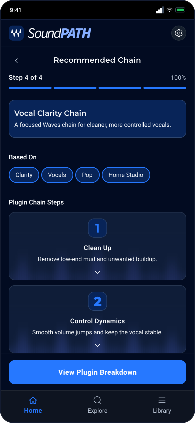 Recommended chain screen