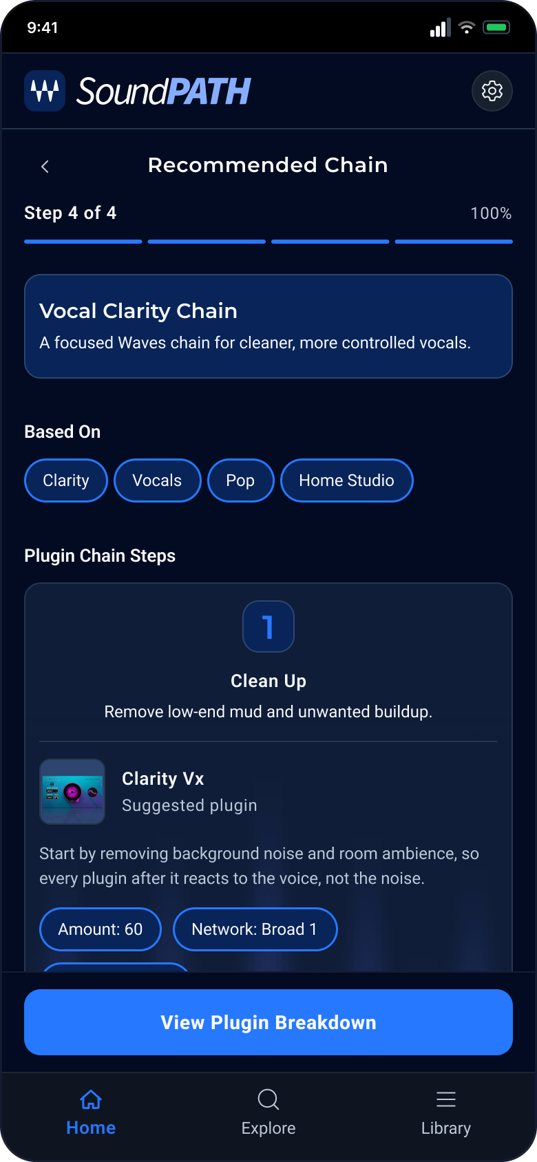 Step expanded screen