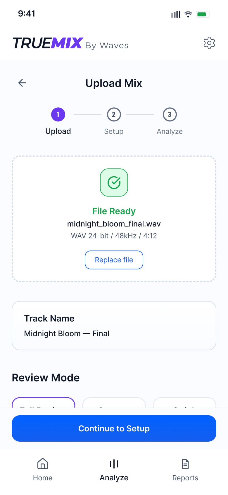 File ready screen
